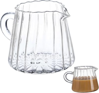 200 ml glazen melkglas van borosilicaat voor koffie, thee en latte - ideaal voor thuis en in restaurants