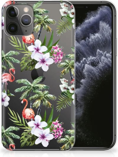 Apple iPhone 11 Pro TPU Hoesje Flamingo Palms