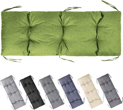 Garronda Bankkussen 140x50 cm – 10 cm dik – Waterafstotend & UV-bestendig – met Banden – Groen GD-AM-Bono
