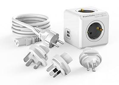 DesignNest PowerCube ReWirable - USB - Schuko - Grijs