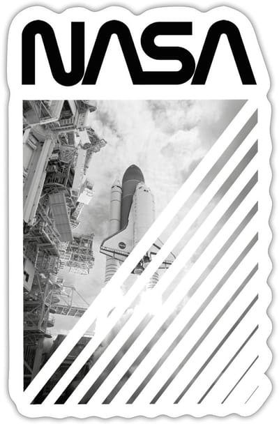 NASA Space Shuttle 6 Sticker maat S (10 x 10 cm)