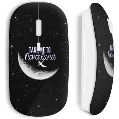 Souris sans fil - MANIACASE - Neverland Peter Pan - Noir - USB wifi - Compatible Mac et PC