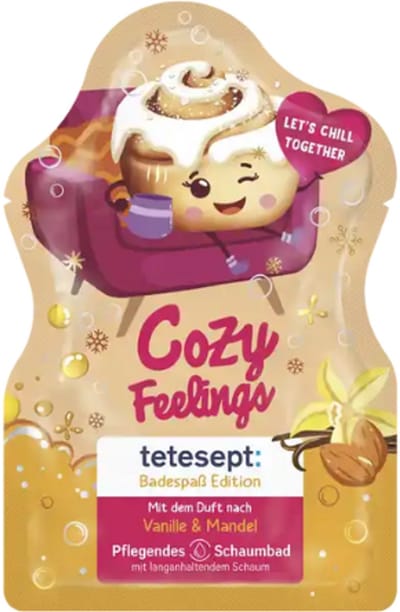 Winter Badschuim Cozy Feelings - Tetesept | 1x 40ml - Vanille & Amandel | Badschuim - Limited Edition 2025