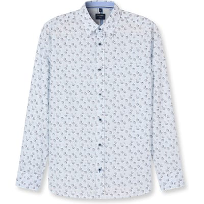 OLYMP Casual Overhemd, Regular Fit, Kent, Wit