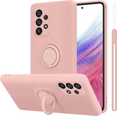 Cadorabo Hoesje geschikt voor Samsung Galaxy A53 5G in LIQUID ROZE - Beschermhoes van flexibel TPU silicone Case Cover met ring