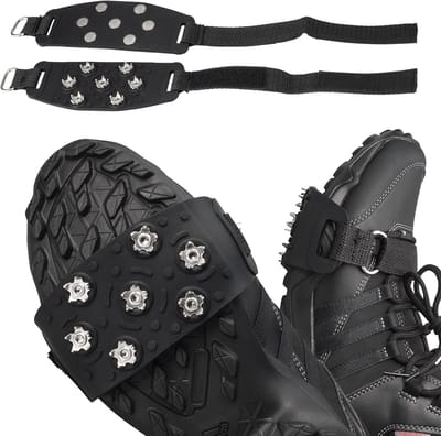 Spikes voor schoenen - Stijgijzers voor laarzen en schoenen - Spikes - Antislip schoennoppenhoezen - Universele verstelbare noppen - 7-punts roestvrijstalen spikes - Sneeuw - IJs - Bergbeklimmen - Winter - Klimmen - Vissen - 2 paar - Universeel
