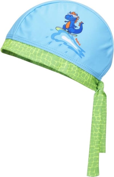 Playshoes Badmuts - Dino Jongens Polyester Blauw/groen 51 Cm - UV bescherming - Badmuts jongens - Badmuts voor kinderen - Kinderbadmuts polyester - Blauw/groen badmuts - Badmuts maat 51 cm - Dino badmuts jongens - Polyester badmuts - Zonbescherming