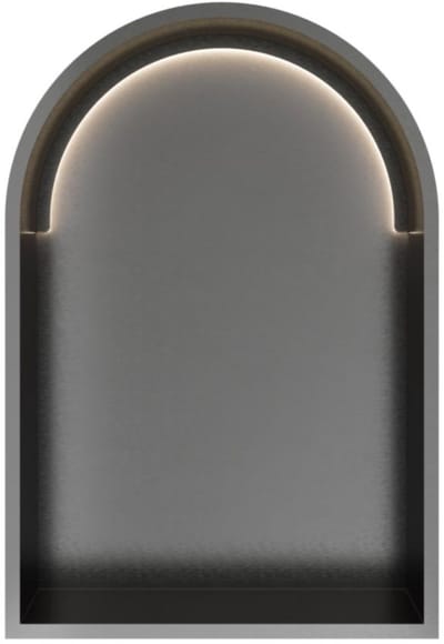 Hotbath &More Inbouwnis Toogmodel - 452 x 30 x 10 cm - met LED-verlichting - Geborsteld Gunmetal PVD