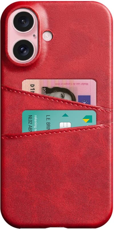 Peachy Duo Cardslot Wallet vegan leather hoesje geschikt voor iPhone 16 - rood