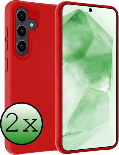 Hoesje 2 Stuks - Geschikt voor Samsung Galaxy A55 - Sterk & Shockproof - Case Siliconen - Back Cover - Telefoon Hoes - Rood