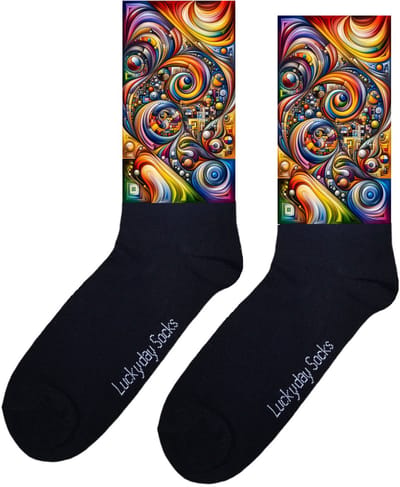 Geometrisch - Valentijns Cadeau - Kleur sokken - Grappige sokken - Leuke sokken - Hem Haar sokken - Vrolijke sokken - Sint cadeau - Vaderdag - Moederdag - Verjaardag cadeau - Kerst cadeau - Leuk Cadeau - Socks maken Happy - 37-44