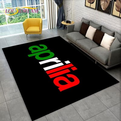 HD Aprilia Racing Motorfiets Logo Tapijt Vloerkleed voor Thuis Woonkamer Slaapkamer Bank Deurmat Decor, kinderkamer Vloerkleed Antislip Vloermat 3D 70x100cm