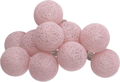 Atmosphera LED Slinger 10 Bollen Ø4 cm - Lichtroze - Op Batterijen - Binnen - 10 LED-bollen - Zacht lichtroze - Flexibel en makkelijk op te hangen
