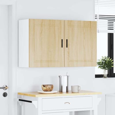 vidaXL - Keukenbovenkasten - 2 - st - Porto - bewerkt - hout - sonoma - eikenkleurig