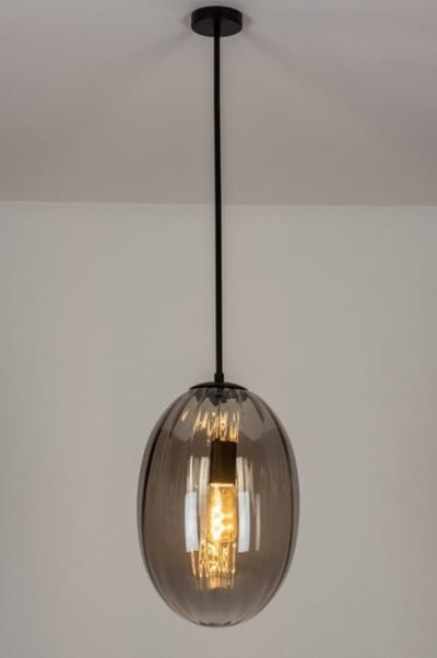 Lumidora Hanglamp 73273 - JOWIN - E27 - Zwart - Grijs - Metaal - ⌀ 30 cm