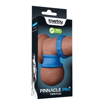 LoveToy - Pinnacle Pro - Twin Flex Stretcher Cockring - Blauw