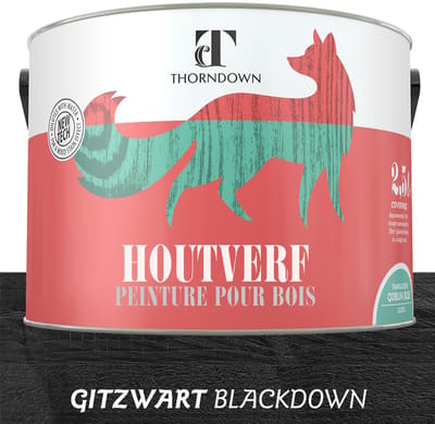 Thorndown - Houtverf Ecologisch Zwart - Eco vriendelijk - Voor binnen en buiten - Waterbasis - 2,5 liter - Gitzwart