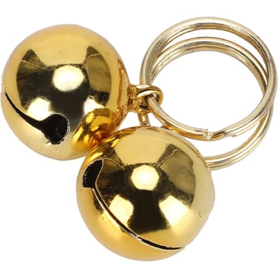 2 pièces Cuivre Résistant à la Rouille Anti-Perte Son Clair Décoration de Collier Rond pour Chien Chat(d'or )