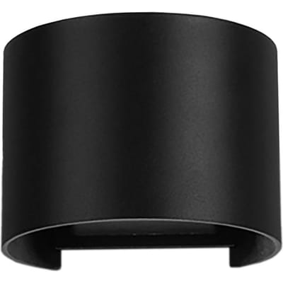 Mantra Iluminación Davos LED buitenwandlamp, rond, zwart, dimbaar, aluminium