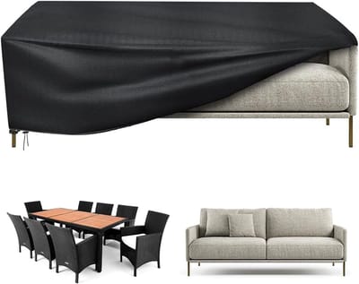 Tuinmeubelhoes - Afdekhoes meubels - Bescherming buiten - Scheurvast Oxford - 185 x 120 x 74 cm - Zwart