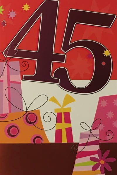 Luxe Wenskaart 45 Jaar - Verjaardagskaart - Leeftijdskaart - Verjaardag - Jarig - Leeftijd 45 Jaar - Art Of Cards - Numbers - Kaart - 66842 - 8710577833575 - Geburtstag - Birthday - Anniversaire - Gratis Verzonden - Hoge Afnamekortingen