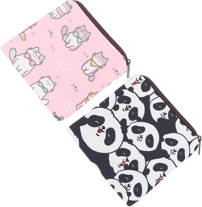 Opbergtas Maandverband - Etui Pad - Hygiënisch Opbergen - Cartoon Print - 2 Stuks - Willekeurig
