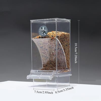 Acryl Morsvrije Vogelvoeders Automatische Papegaaivoeder Drinkbak Voedselcontainer Voor Zitstok Parkiet Parkieten Vogelkooi Accessoires transparant