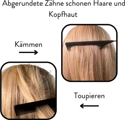 hair2heart naaldkam - Hoogwaardige carbonkam voor nauwkeurige haarstyling en professionele resultaten - Perfect voor het afdelen, touperen en gladstrijken