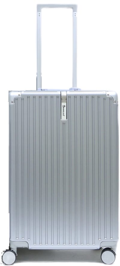 Aluminium frame / polycarbonaat schaal maat S - Handbagage - Reiskoffer met TSA slot - Koffer op 4 dubbele zwenkwielen - Zilver - ca. 55 x 37 x 23 cm