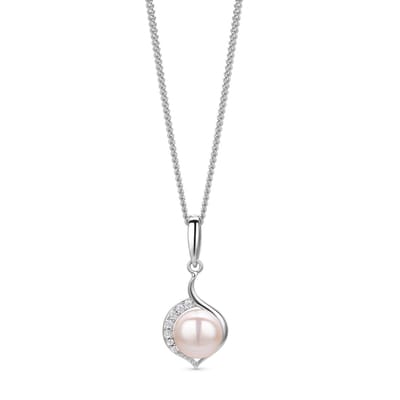 Miore Pure Collier Ketting Dames - Zilver - Met Zoetwaterparels - Kettingen - 46 cm
