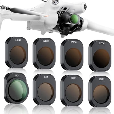 CPL Filter Set voor DJI Mini 4 Pro - 8 Stuks ND8 ND16 ND32 ND64 ND128 ND256 ND512 - Polarisatiefilters en Neutraal Dichtheidsfilter voor Drone Accessoires