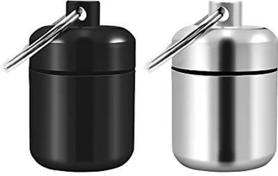 Waterproof Aluminium Pill Box Keychain - Portable Pill Storage for Travel and Outdoor Activities