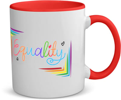 Akyol - lgbtq cadeau - koffiemok - theemok - rood - Lgbt - love is love - opdruk - lgbt - pride month - lgbtq vlag - gay pride - met tekst - opdruk - leuke pride spullen - verjaardag - cadeau - gift - 350 ML inhoud