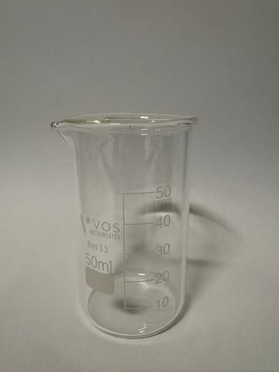 VOS Bekerglas 50 ml hoog model – hittebestendig borosilicaatglas 3.3 – 1 stuk
