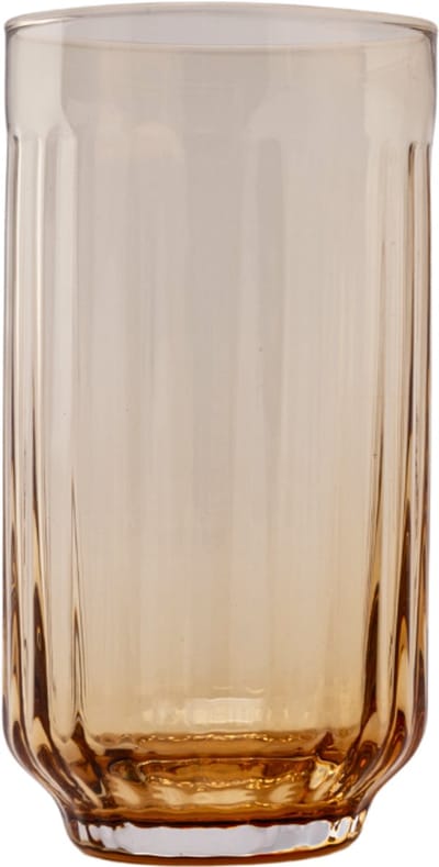 XLBoom Mila Highball Amber Set van 4 – Mondgeblazen glazen longdrink set (4 stuks) – Verkrijgbaar in Amber | Clear | Dark Grey | Green – Design servies voor tafel