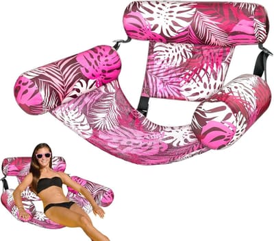 Zwembad Drijver - Hangmat Ligstoel - Water Ontspanning - Eenvoudig Opblaasbaar - 76x40.5x61 cm - Roze