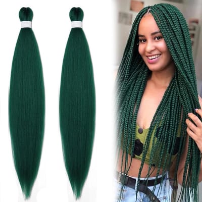26 Inch Groene Perucque voor Kpop Cosplay - Synthetische Haarextensions voor Rolspel en Feestkleding (2 Stuks)