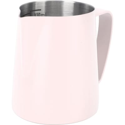 Pichet à lait à bec pointu, mousseur à café, 310 ml, acier inoxydable 304, avec graduation intérieure L rose