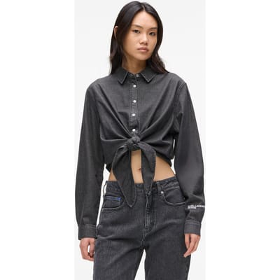 Karl Lagerfeld Washed Black Klj Denim Wrap Blouse Taglia: S | Magliette intime Outlet | Donna | Nero