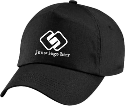 Zwarte pet bedrukt met logo - jouw logo bedrukt met logo - bedrijfskleding - werkkleding - festival - club -