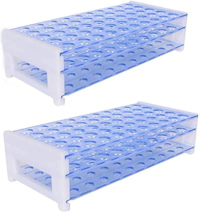 Reageerbuis houder van kunststof 3 lagen 50 doppen - Diameter 16mm - Voor pedagogisch gereedschap - Laboratoriumaccessoires