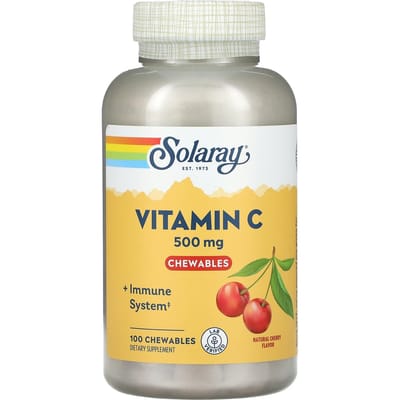 Vitamine C Kauwbaar, Natuurlijke Kers, 500 mg, 100 Kauwtabletten