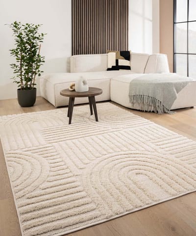 Scandinavisch vloerkleed - Arc Bend crème 300x400