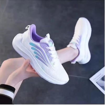 Nieuwe Dames Vliegend Geweven Schoenen Outdoor Sneakers Student Ademend Comfortabel Dames Schoenen Casual Dames Schoenen Mesh Hardloopschoenen 40 white