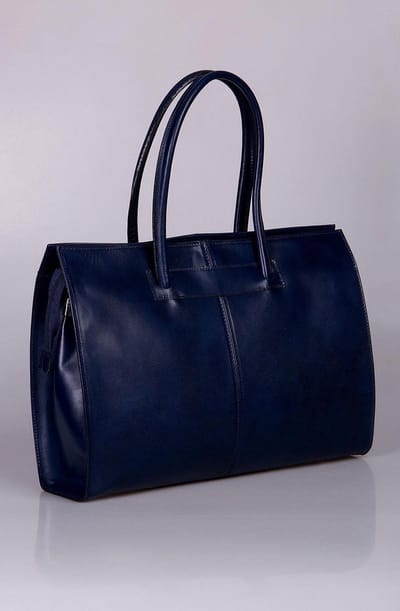Leren zakelijke dames aktetas blauw leer by Viabologna
