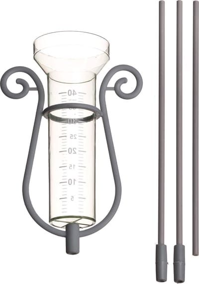 Regenmeter - kunststof - met steel - 100 cm - schaalverdeling
