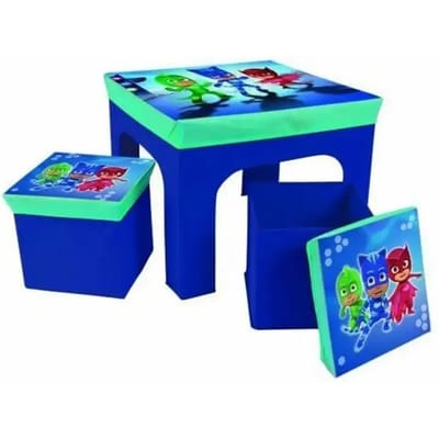 Tafelset met 2 opbergkrukjes voor kinderen Jemini Pyjamasques