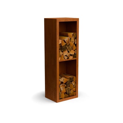 Egura cortenstaal Houtopslag 2 vakken met achterwand L50 x B38,5 x...