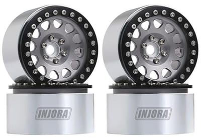 Beadlock Velgen Set 2.2 inch voor 1/10 RC Rock Crawlers - 4 Stuks Zwart en Grijs