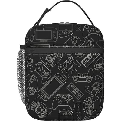 Videogame Controller Geïsoleerde Lunchtas Herbruikbare Lunchbox Draagbare Thermische Bento Tote voor Volwassenen Kinderen Werk School Picknick